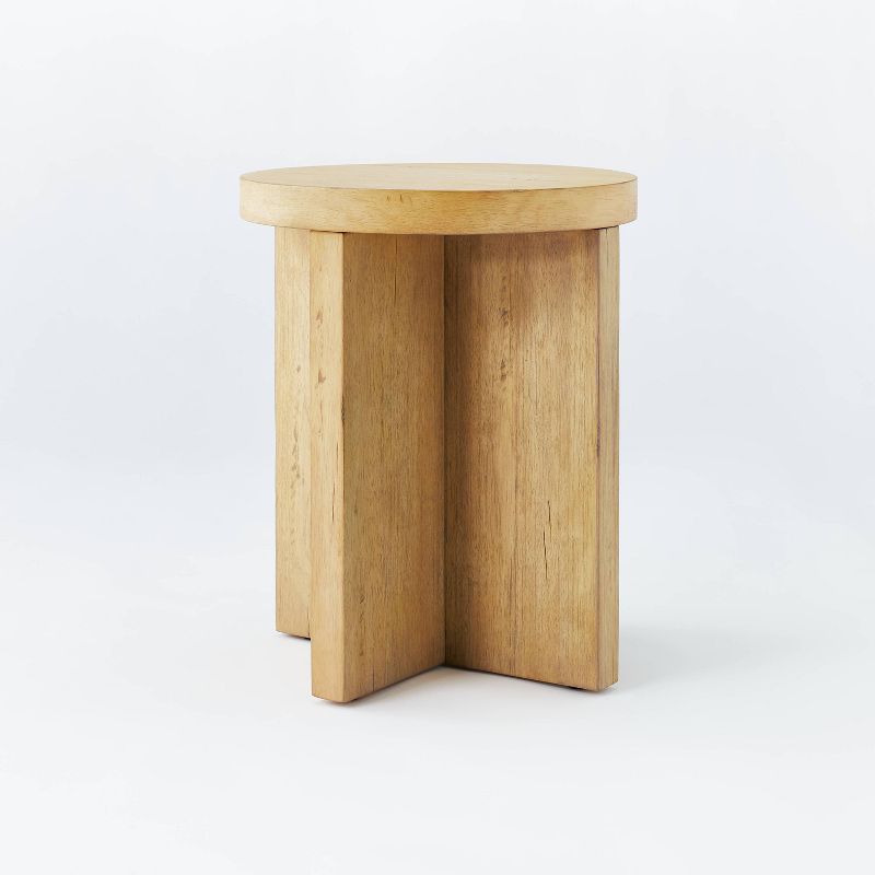 Bluff Park Round Wood Accent Table Natural - Threshold&#8482; designed with Studio McGee, 1 of 13