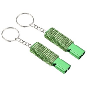 Unique Bargains Outdoor Camping Hiking Fishing Rescue Signaling Alloy Keychain Whistles 2 Pcs - 1 of 3