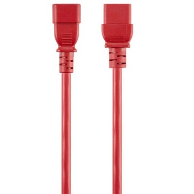Monoprice Power Cord - 8 Feet - Red | IEC 60320 C14 to IEC 60320 C19, 14AWG, 15A, SJT, 100-250V, For Powering Computers, Monitors