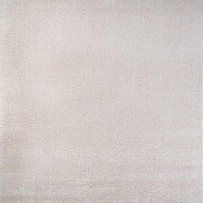 Ivory Soft Synthetic 5' Square Easy-Care Area Rug