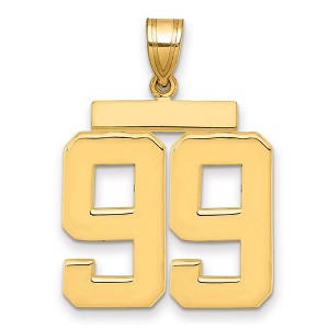 Black Bow Jewelry 14k Yellow Gold, Athletic Collection, Large Polished Number 99 Pendant - 1 of 3