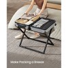 Folding Luggage Rack, Metal Suitcase Stand with Synthetic Leather Top & Floor Protection, 110 lb Capacity for Guest Room Hotel - 3 of 4