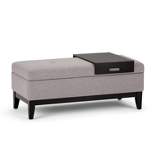 42" Jackson Storage Ottoman Bench with Tray Linen Look Fabric Cloud Gray - WyndenHall