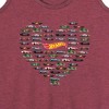 Women's - Hot Wheels - Valentine's Hot Wheels Heart Graphic Racerback Tank - 2 of 4