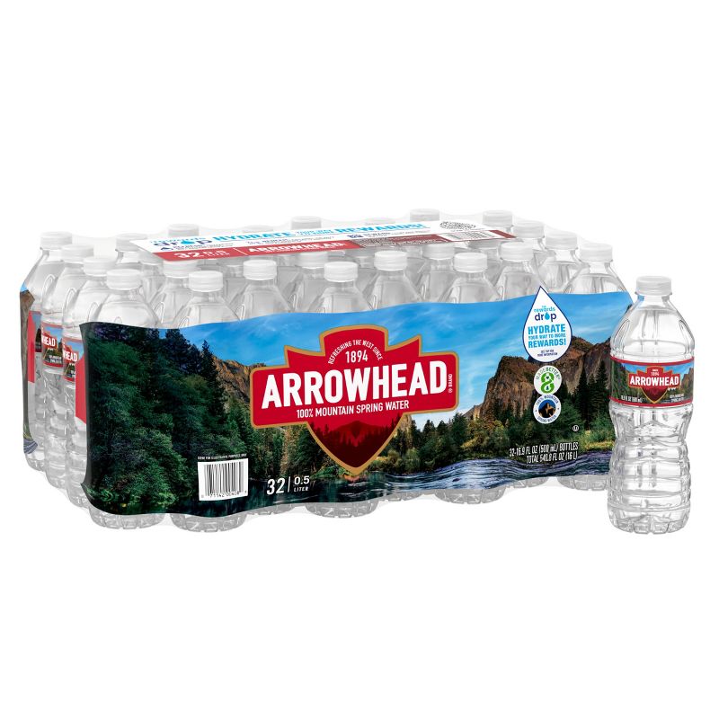 Arrowhead 100% Natural Spring Water - 32pk/16.9 fl oz Bottles, 1 of 12