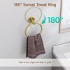 Itopfox 4 Piece Brushed Gold Bathroom Accessories Set 24 Inch Towel Bar Toilet Paper Holder Towel Ring Robe Hook Stainless Steel - 3 of 4