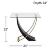 Studio 55D Modern Black Square Accent Side End Table 24" Wide Brushed Gold Leg Clear Glass Tabletop for Living Room Bedroom Bedside Entryway Office - 4 of 4