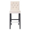 WestinTrends 29" Upholstered Linen Fabric Tufted Bar Stool Chair - 3 of 4