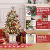 3ft Small Christmas Tree Pre-Lit Artificial Christmas Tree with 78 Led Lights, Snow Flocked Xmas Tree w/Base, Timer Function, Battery Operated - 4 of 4