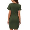 Women's Sexy Zipper V Neck Short Sleeve Faux Wrap Ruched Bodycon Sheath Cocktail Party Work Dress Slim Fit Elegant Wedding Guest Dresses - 2 of 4