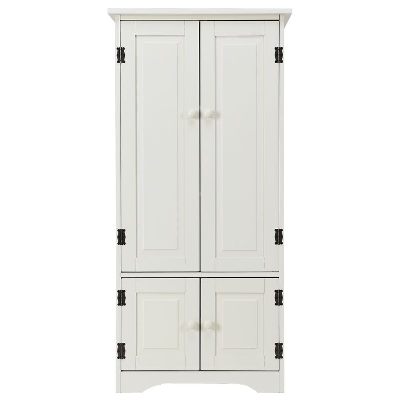 Tangkula Bedroom Accent Storage Floor Cabinet Adjustable Shelves Black/ Off White, 1 of 9