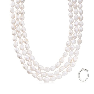 Ross-Simons 10-11mm Cultured Baroque Pearl Long Endless Necklace With Sterling Silver Shortener