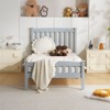 Karl Home Vertical Gray Twin Size Platform Bed Frame with Headboard - 4 of 4