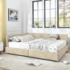 CAVINAS Storage Beds, Upholstered Tufted Bed Frame with 2 Drawers, Velvet Sofa Bed Frame with Comfortable Backrest and Armrests - 3 of 4