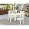 HomeStock 3-Piece Linen White Finish Solid Wood Top Dining Table Set - 2 of 4