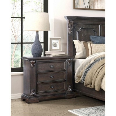 NicBex Nightstand with Drawers, Side Table with Hanging Pulls and Finish Top,Classic Bedside Table for Bedroom,Living Room