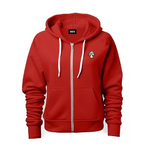 Dalix Mushroom Glow in the Dark Embroidered Zip Hoodie Fleece Fungi Long Sleeve Pocket Warm Soft Mens - 1 of 4