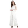 Artyska Women's Two Piece Boat Neck Sleeveless Linen Crop Tank Top Wide Leg Pants Matching Set - 2 of 4