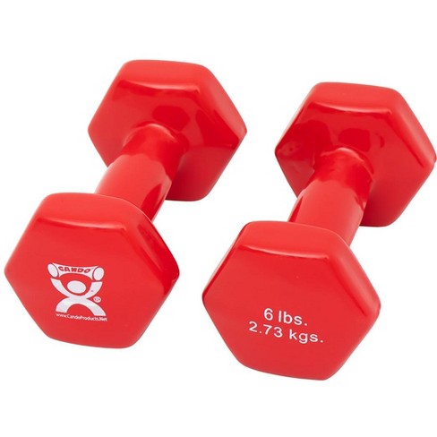 Cando Vinyl Coated Dumbbell 6 Lb Red Pair Target