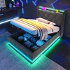 KTMBDW Lift Up Storage Bed Frame with Charging Station, Upholstered Platform Bed with Wingback Headboard, Hydraulic Lift System - 2 of 4