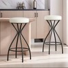 Hrinhom 14.5"W Modern Bar Stools Set of 2,Upholstered Bar Chairs with Metal Legs-Creamy White - 2 of 4