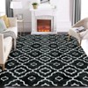 Washable Modern Geometric Rug Non Slip Low Pile Rug Retro Throw Floor Cover Foldable Indoor Carpet for Living Room Bedroom - 2 of 4