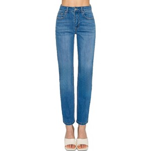 WAX JEAN Women's High Waisted Straight Leg Repreve Denim Jeans - 1 of 2