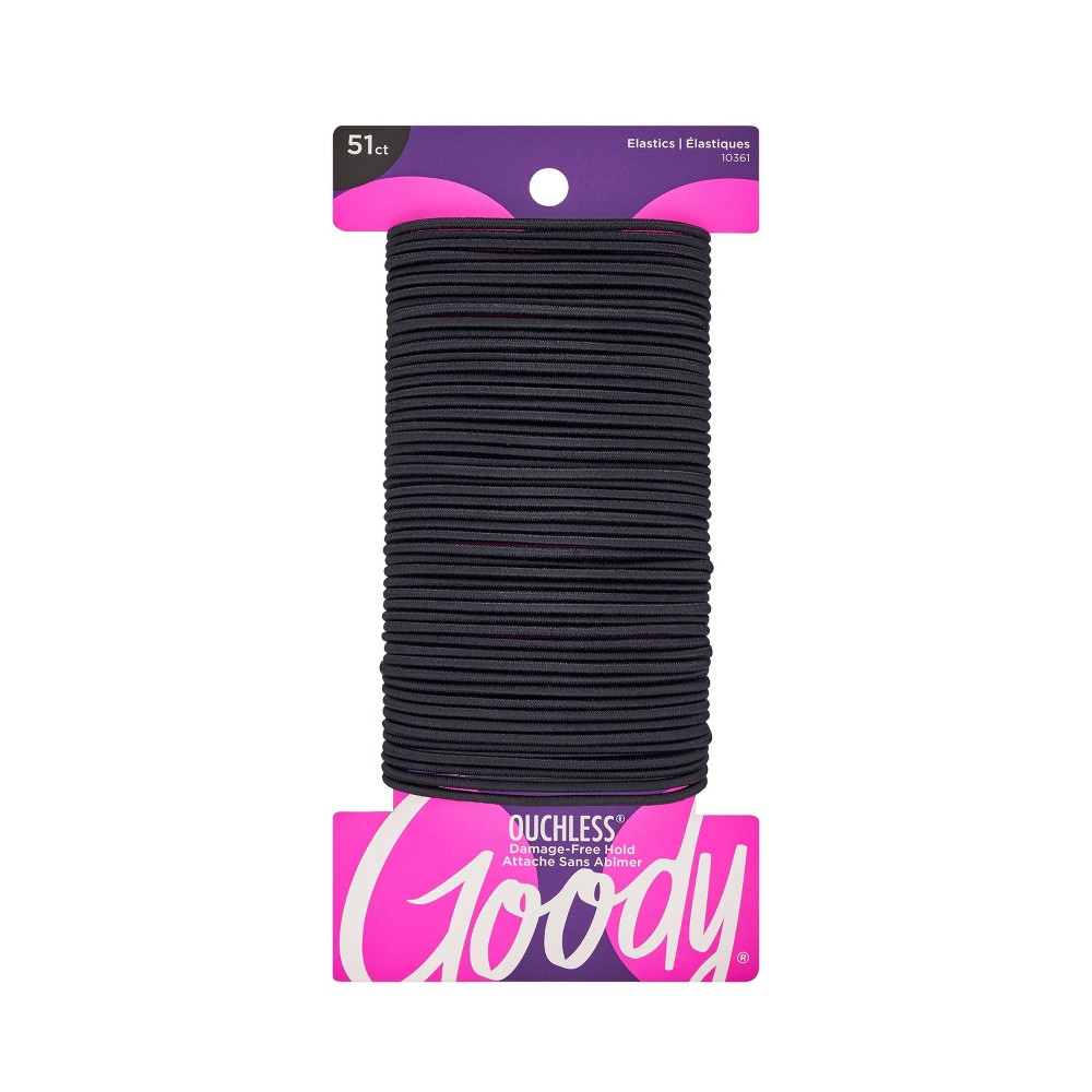 Photos - Hair Styling Product Goody Ouchless Elastic Hair Ties - Black - 51ct