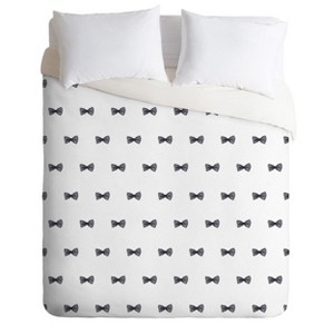 Twin/Twin XL Social Proper Bows Duvet Cover Set Black/White - Deny Designs, Size: Twin/Twin Extra Long