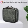 Byootique Portable Glitter Makeup Train Case Brush Holder Cosmetic Bag Travel Black - 2 of 4
