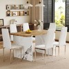 Infurnic Dining Sets Wood Veneer Dining Set with 6 Chairs Marble Style Legs Modern Minimalist Kitchen Table Collection, White, 55"*31.5"*29.5" - 2 of 4