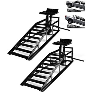 TROPOW 2 Pack Heavy Duty Car Service Ramps, 12000LBS(5T) Capacity Vehicle Lift Ramps with 9.3"-15" Adjustable Height - 1 of 4