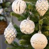 Angel Sar 16-Piece Shatterproof Christmas Ball Ornaments Set, Hand-Painted Shatterproof Plastic Ornaments in 8 Colors for Christmas Tree, White - 4 of 4