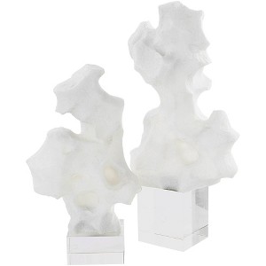 Uttermost Remnant 16" High White Abstract Stone Sculptures Set of 2 - 1 of 1