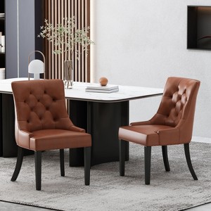 NicBex Mid-Century Style Small Upholstered Dining Chairs Set of 2 with Curved Legs,Modern Accent Chairs for Dining Room,Living Room - 1 of 4