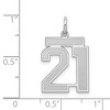 Black Bow Jewelry Sterling Silver, Jersey Collection, Medium Number 21 Pendant - 4 of 4