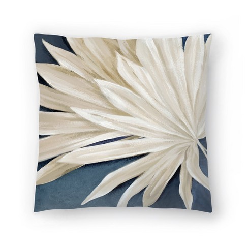 Americanflat 18x18 Throw Pillow Minimalist Flower Line Neutral 4 by The Print Republic