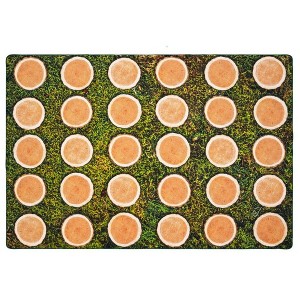 Forest Floor Classroom Rug – Nature Theme Tree Ring Seating Carpet for Kids, Rectangle - 1 of 4