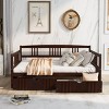 Streamdale Full Size Daybed Wood Bed with Two Drawers, Espresso - 2 of 4