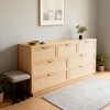 Rattan 7 Drawer Dresser, 55in Wide 7 Chest of Drawers with Metal Handles and Wooden Sturdy Base for Bedroom Living Room Nursery - 4 of 4