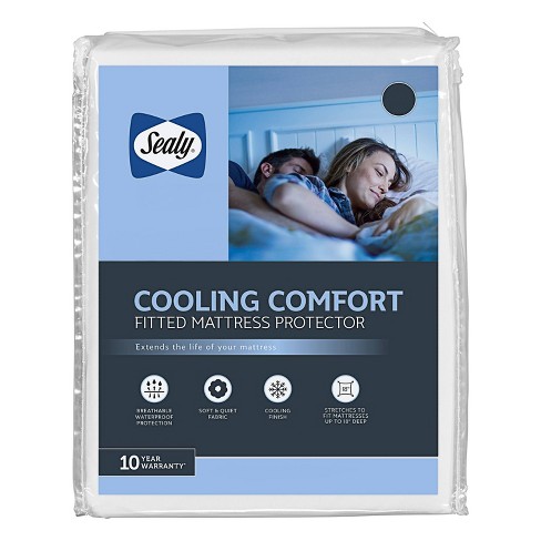 Sealy Cooling Comfort Fitted Mattress Protector King 78 X 80 Inches White for sale online 