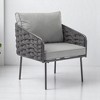 4-Piece Outdoor Patio Furniture Set with Rope Woven Chairs, Loveseat, Plastic-Wood Coffee Table, Water-Repellent Cushions & Rust-Resistant Frame - 3 of 4