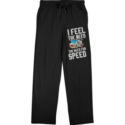 Top Gun I Feel the Need for Speed Men's Black Drawstring Sleep Pajama Pants