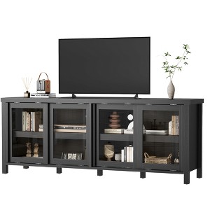 Garvee TV Stand for 65 Inch, Entertainment Center with Storage Cabinet and 4 Sliding Glass Doors, Console Table for Living Room Bedroom - 1 of 4