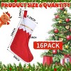 Aoibox 16 Pack 14 Inch Felt Christmas Stockings Red with White Cuff Gold Trim Hanging Decor for Mantel Door Window Holiday Home - 2 of 4
