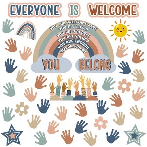 4E's Novelty 46 Pcs "Everyone is Welcome" Boho Classroom Bulletin Board Sets, Boho Welcome Bulletin - 1 of 4