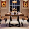 Okak Rustic Wood Square/Round Dining Table with Thick Top & Sturdy Base,Minimalist Kitchen Dinner Table for Dining Room,Breakfast Nook - 2 of 4