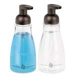 mDesign Round Refillable Foaming Hand Soap Dispenser Pump, 2 Pack
