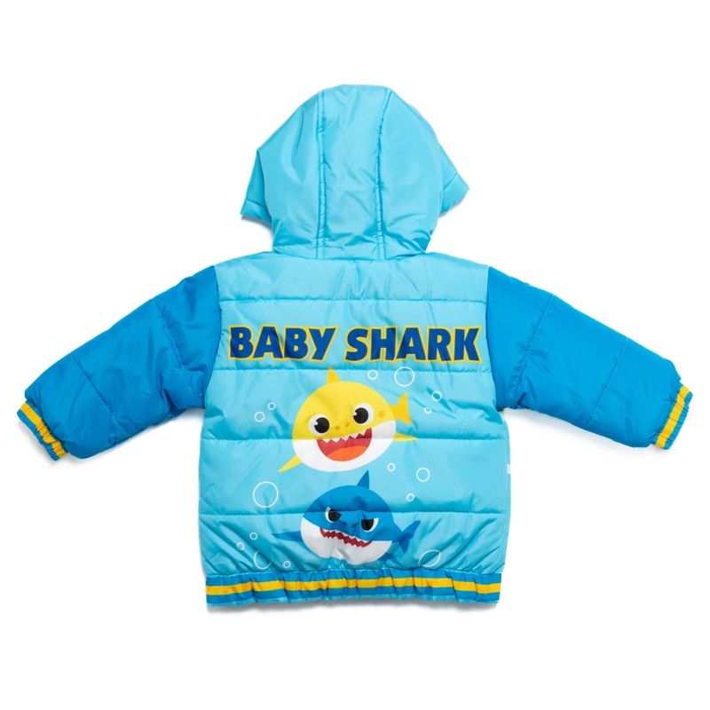Pinkfong Baby Shark Daddy Shark Toddler Boys Zip Up Winter Coat Puffer Jacket , 2 of 8