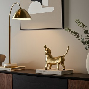 Dog Figurine Aluminum Metal Modern Design - Home, Office, Bedroom, and Living Room Decor - 1 of 4